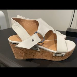 Marc Fisher leather wedge sandals, never worn.  Size 7.5